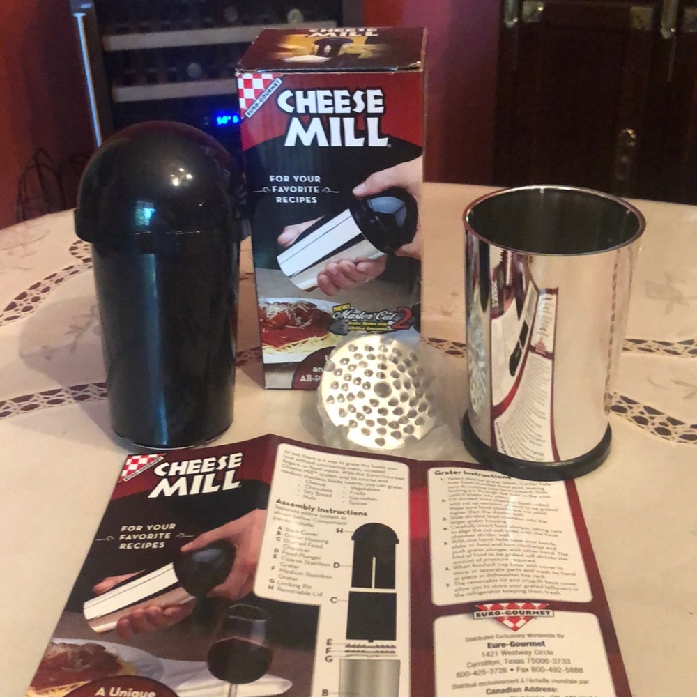 Euro-Gourmet Cheese Mill. Brand new in box. NWOT